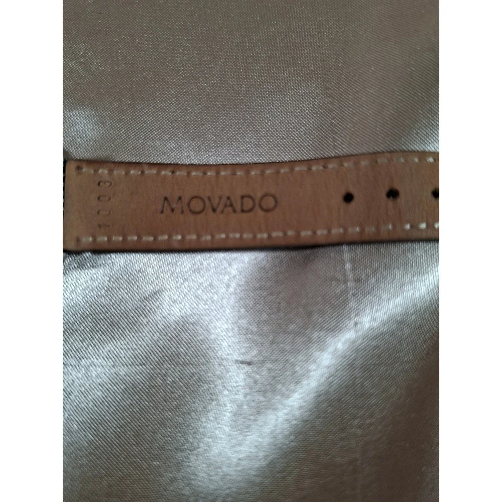 Ladies Movado Museum Swiss Quartz Black Dial Leather Strap Watch MO.01.3.14.6001